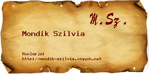 Mondik Szilvia névjegykártya