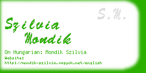 szilvia mondik business card